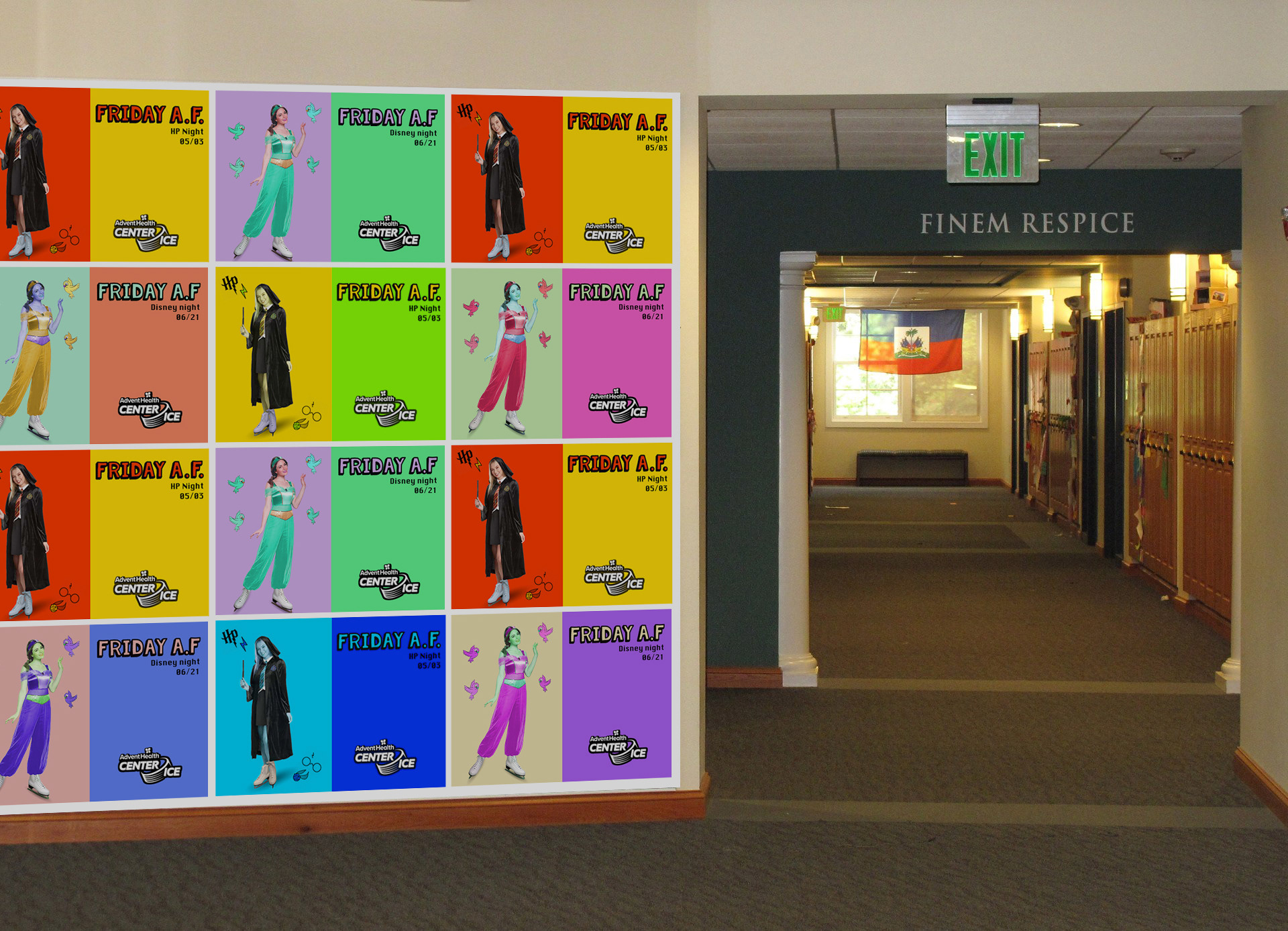 some print work would be place as pop art work to grab students attention