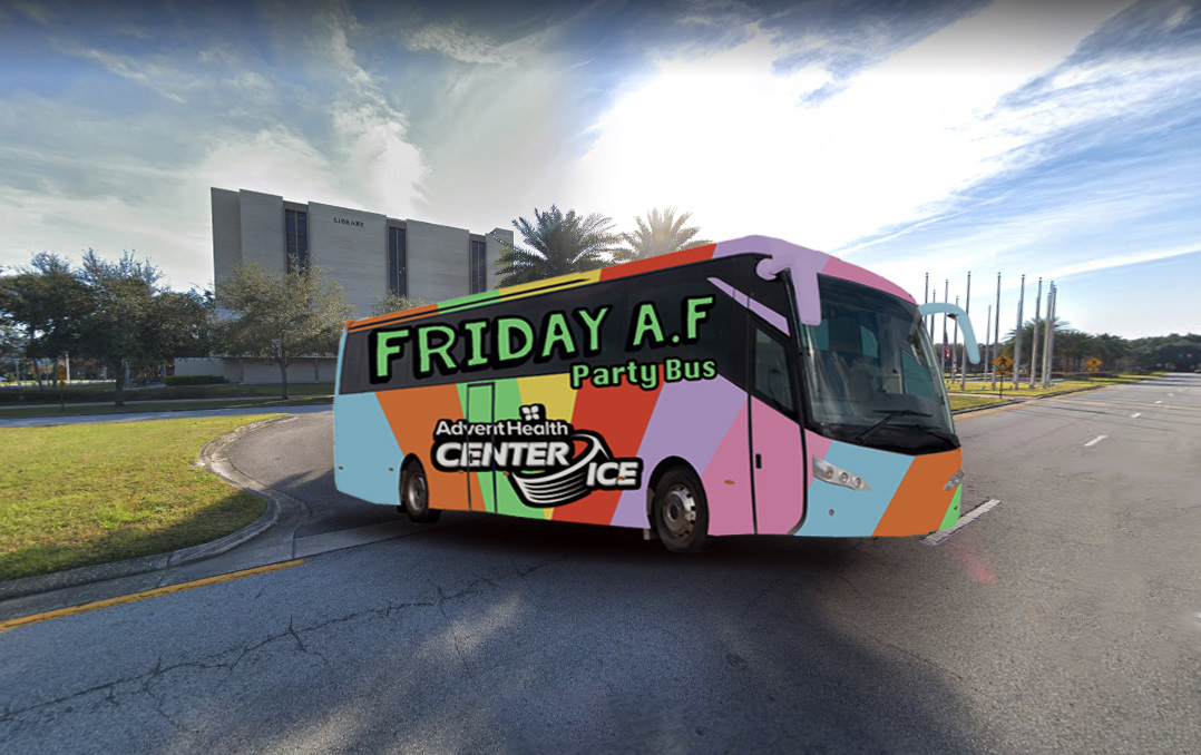 On certain days the party bus would roam around USF and even pick up/ drop students within USF campus to give students a little taste of the vibe of Friday A.F