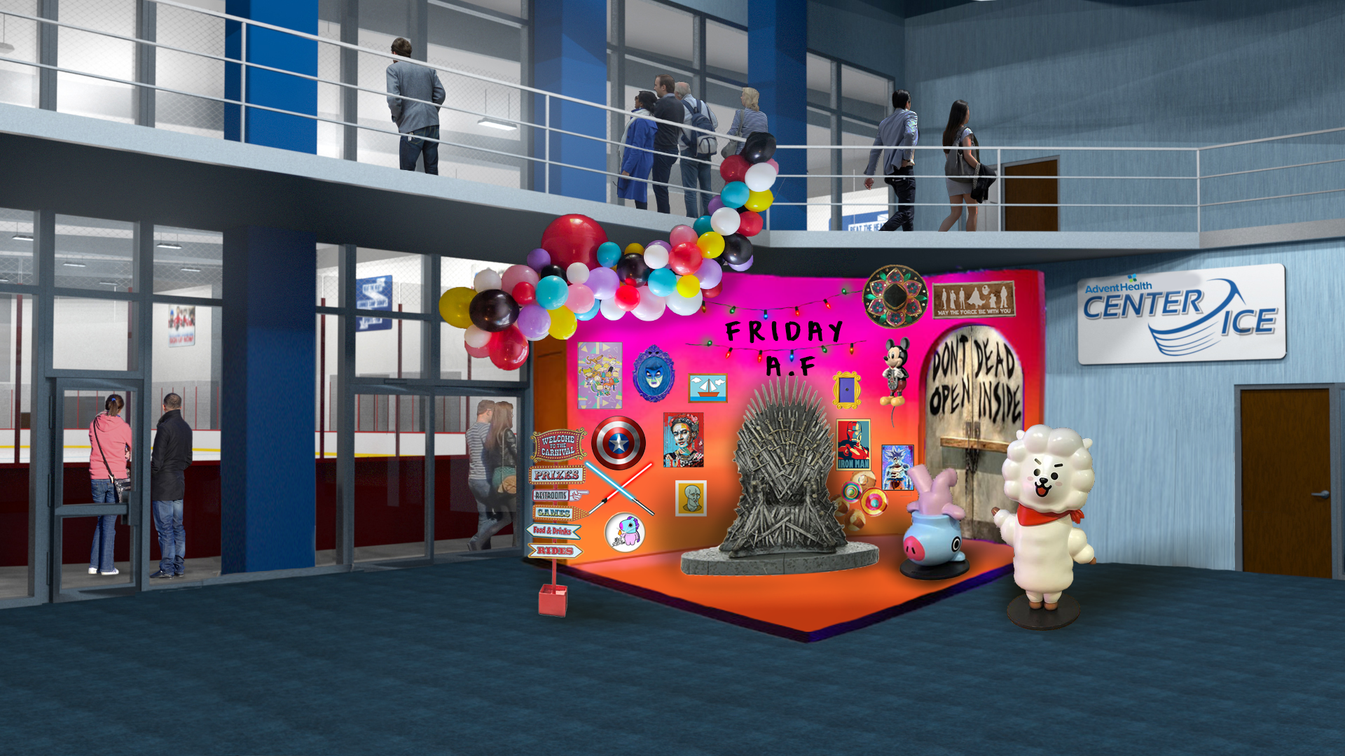 A photo booth would be placed with pop culture references and decorations from Friday A.F themes.