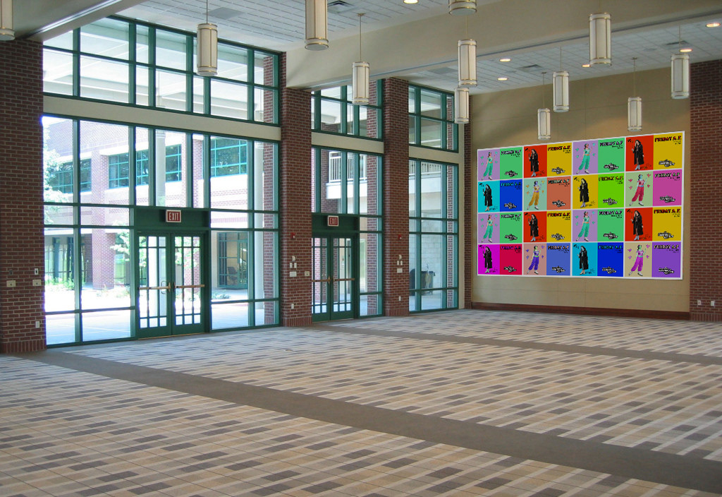 Print ads would be placed inside the most popular buildings