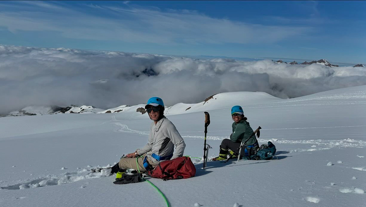 Mount Baker at 7,000' taking a break with Daughter Lauren