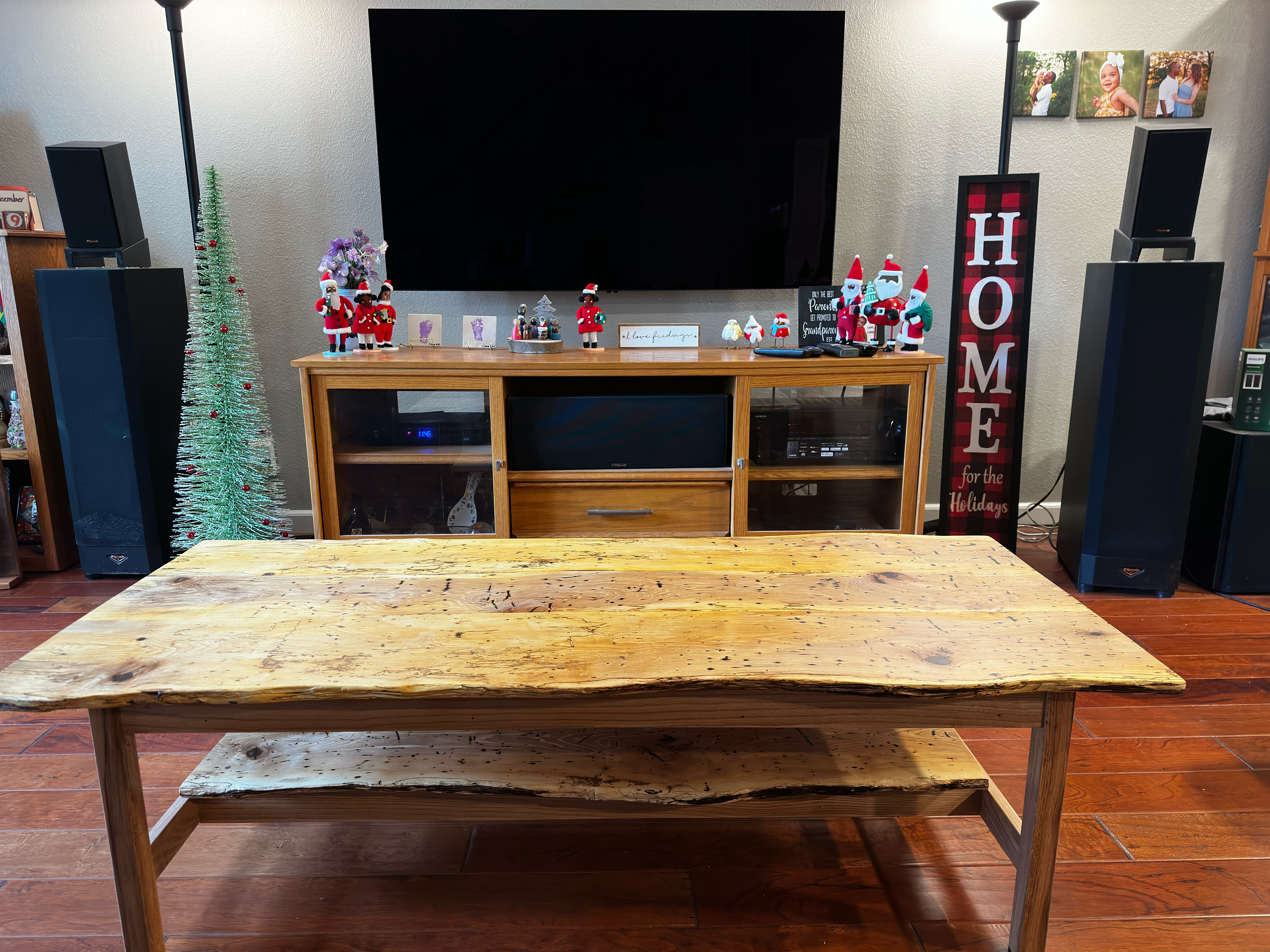 Live edge coffee table and Entertainment Cabinet Build 