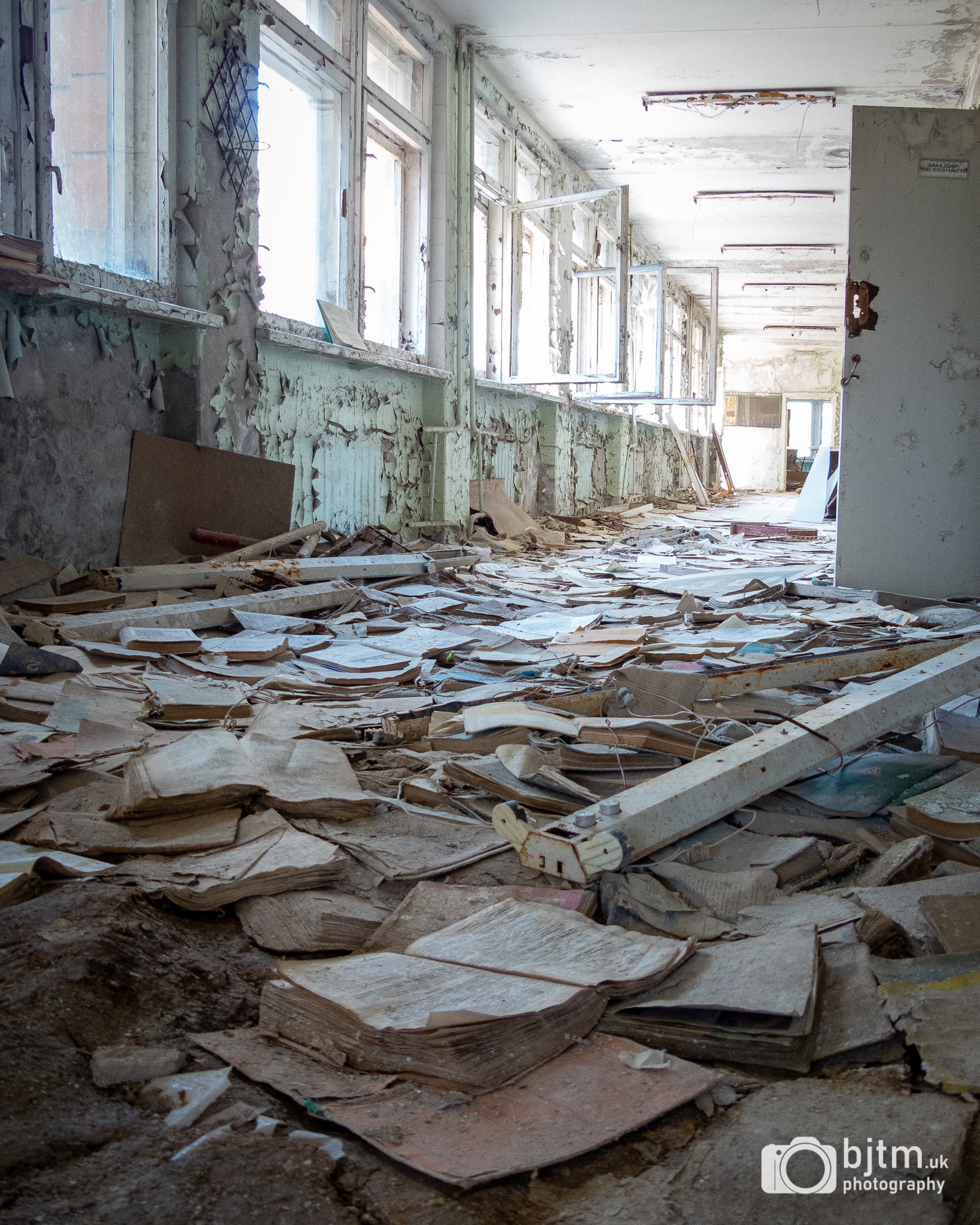 Books on the floor of the school