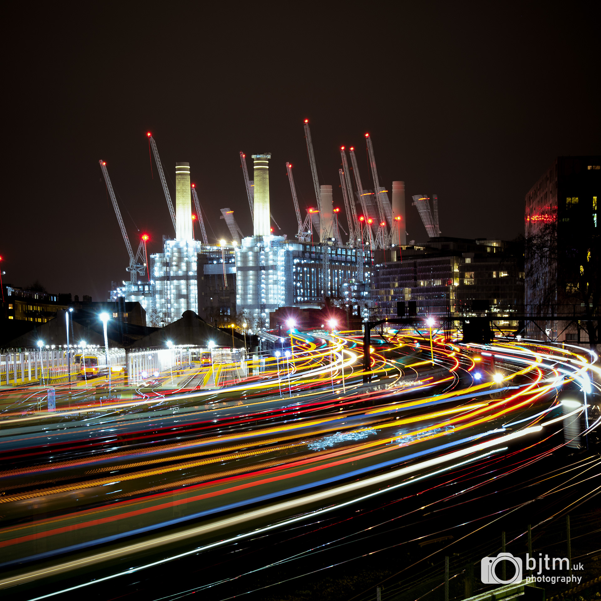 Lines to Battersea. London, January 2020
