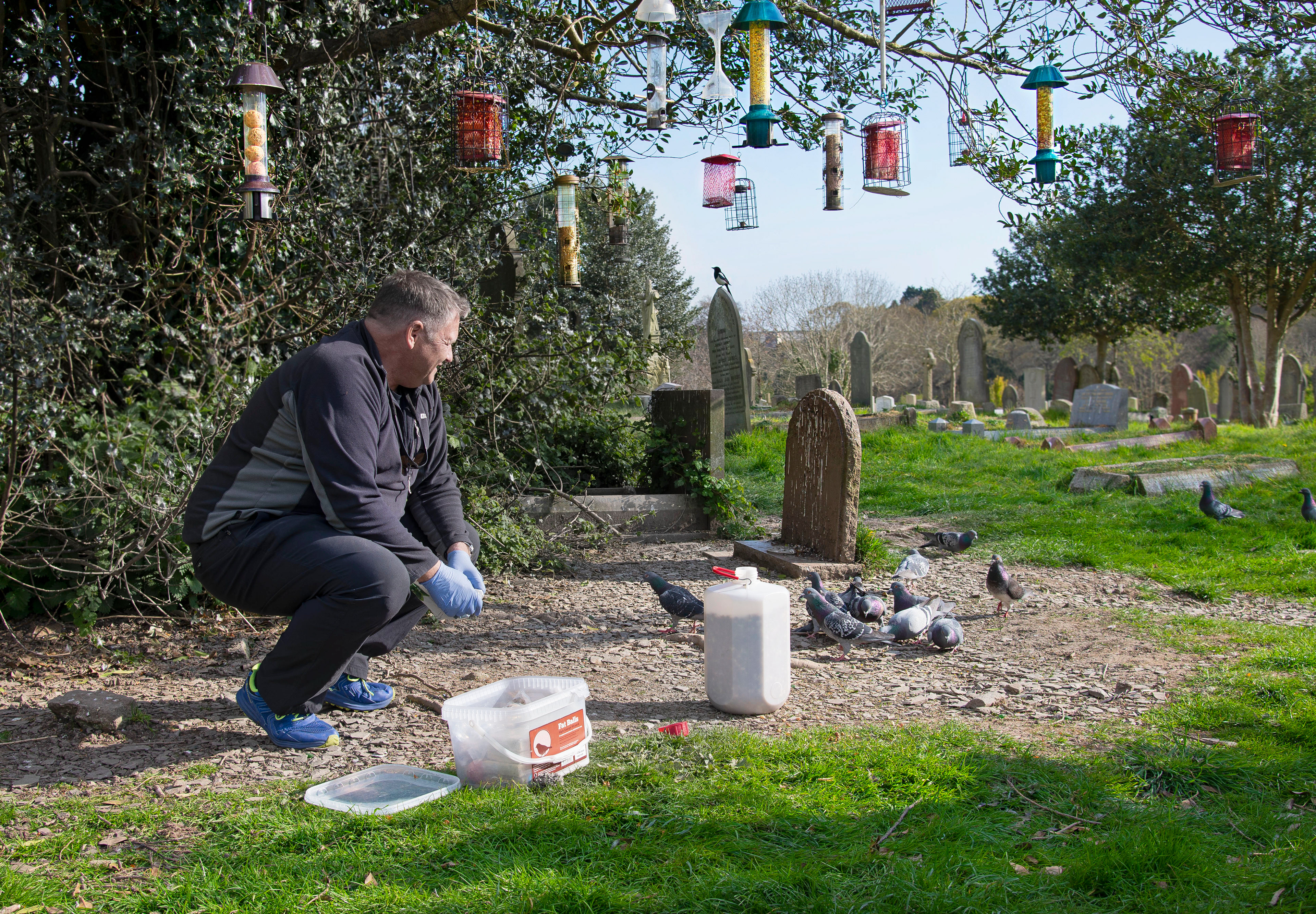 Most people look at pigeons as disgusting nuisances but not mark, the look of genuine happiness as he watches them eat tells you everything.