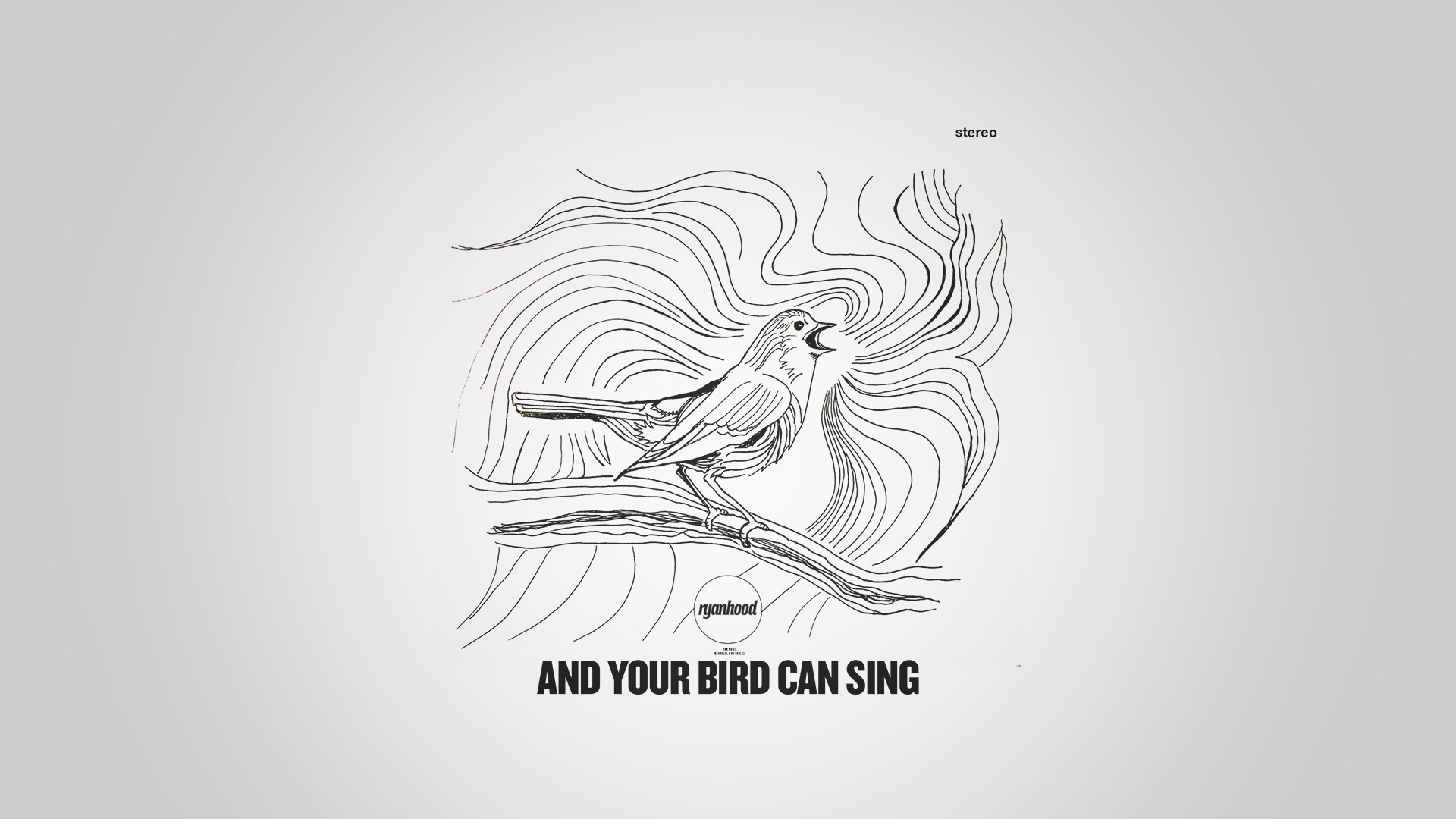 Custom Hand-drawn illustration for the album cover of the Ryanhood single recording of the Beatles' song "And Your Bird Can Sing"