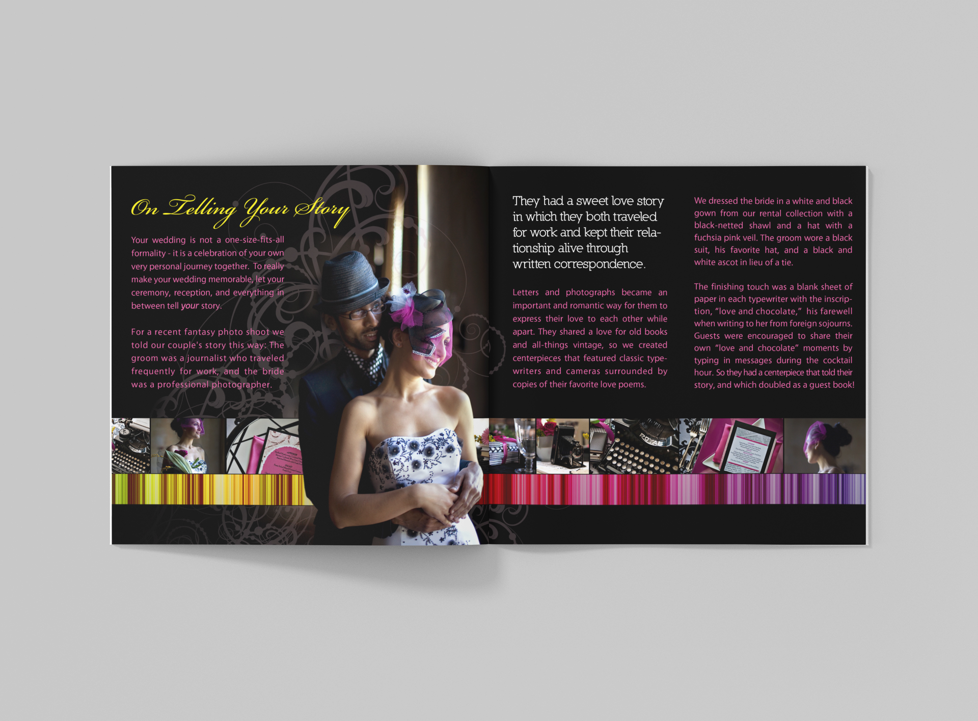 Tucson bulletin brochure booklet graphic design for Creative Wedding Solutions