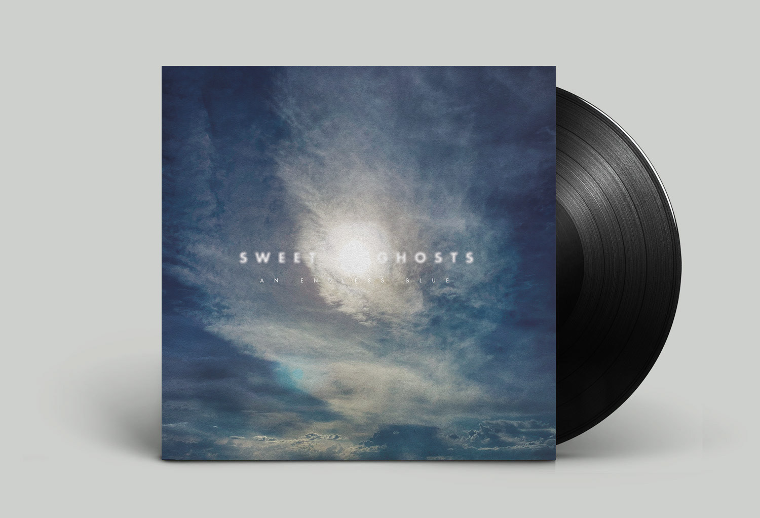 Album cover design of the vinyl album cover of "An Endless Blue" from the Tucson band Sweet Ghosts