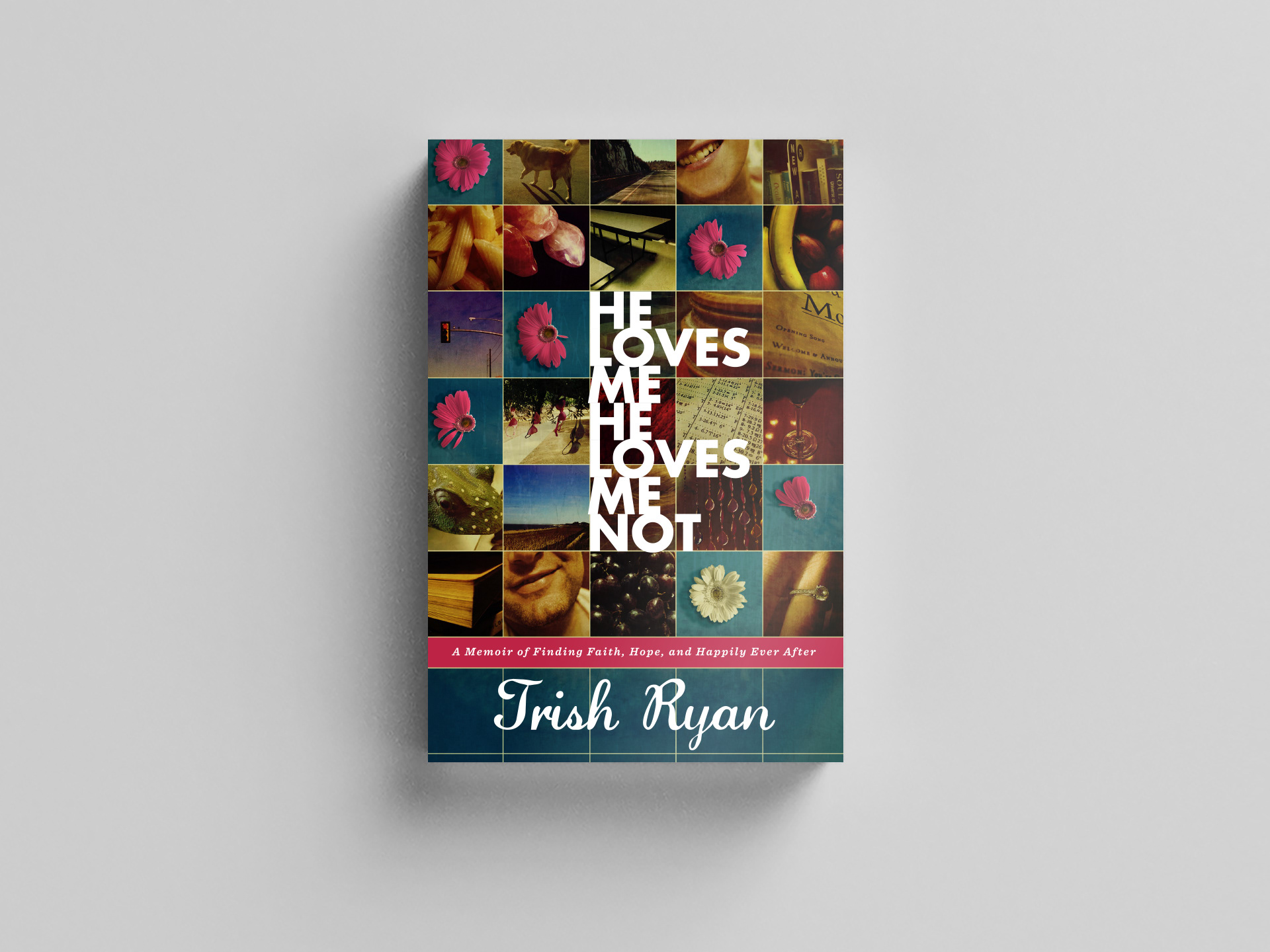Tucson book cover design for author Trish Ryan's memoir "He Loves Me He Loves Me Not"