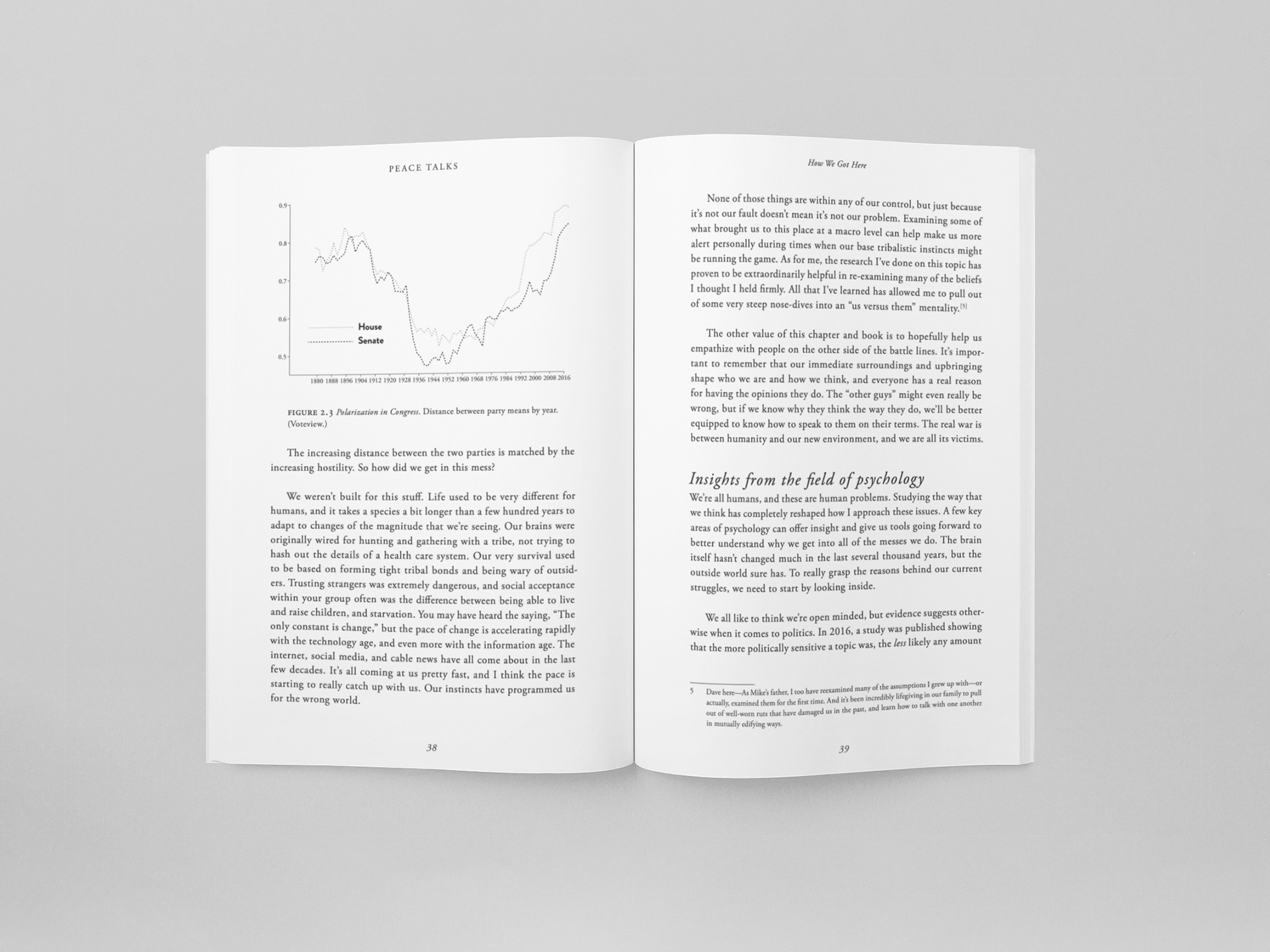 Tucson book design typesetting of interior page with custom diagram for author David Drum's book "Peace Talks"