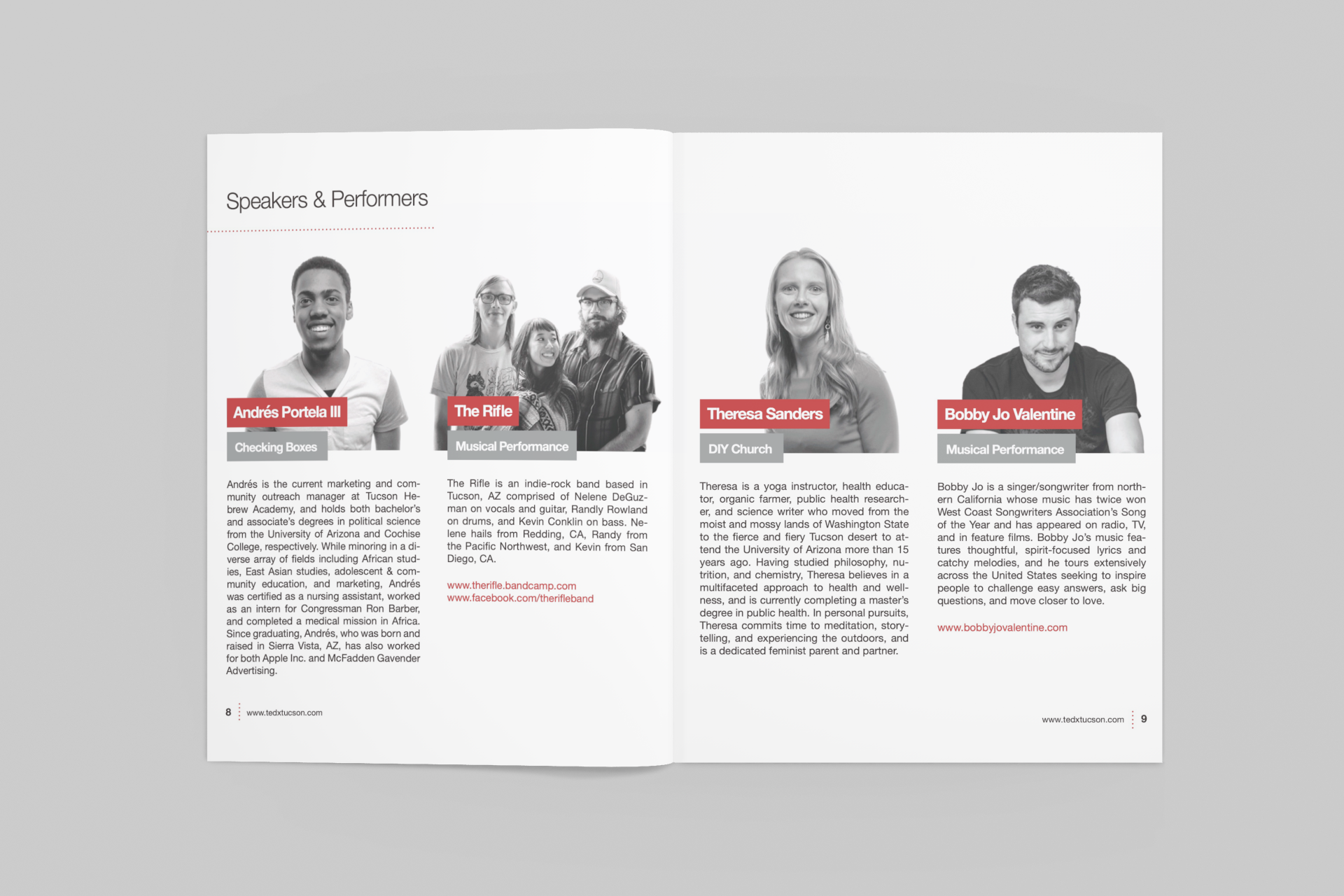Tucson bulletin brochure booklet graphic design for TEDx Tucson's 2018 Annual Conference "Connect the Dots"