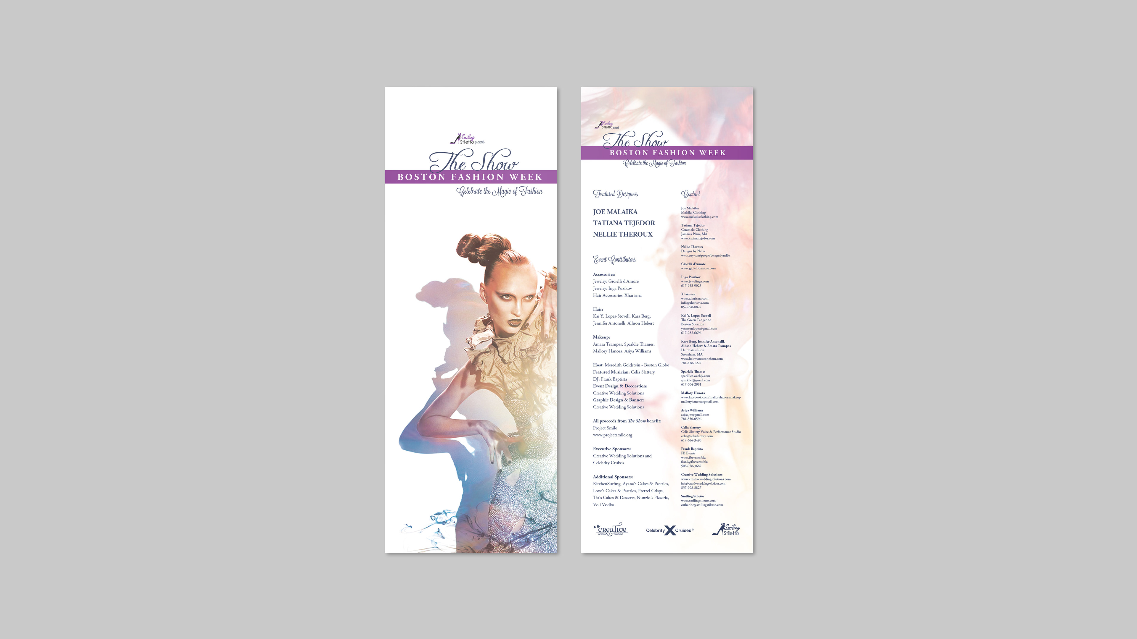 Tucson bulletin brochure booklet graphic design for the 2014 Boston Fashion Week's "The Show"