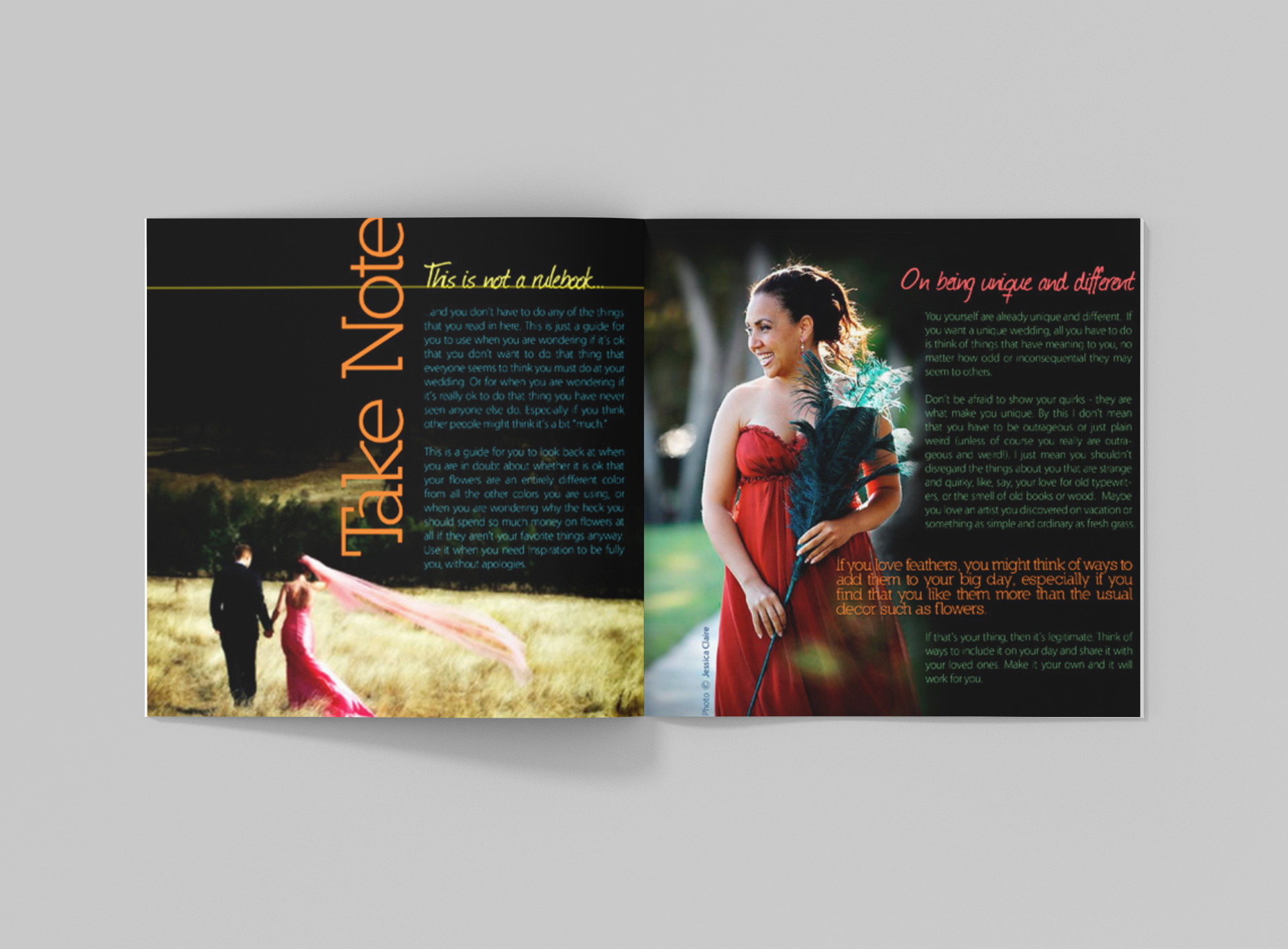 Tucson bulletin brochure booklet graphic design for Creative Wedding Solutions