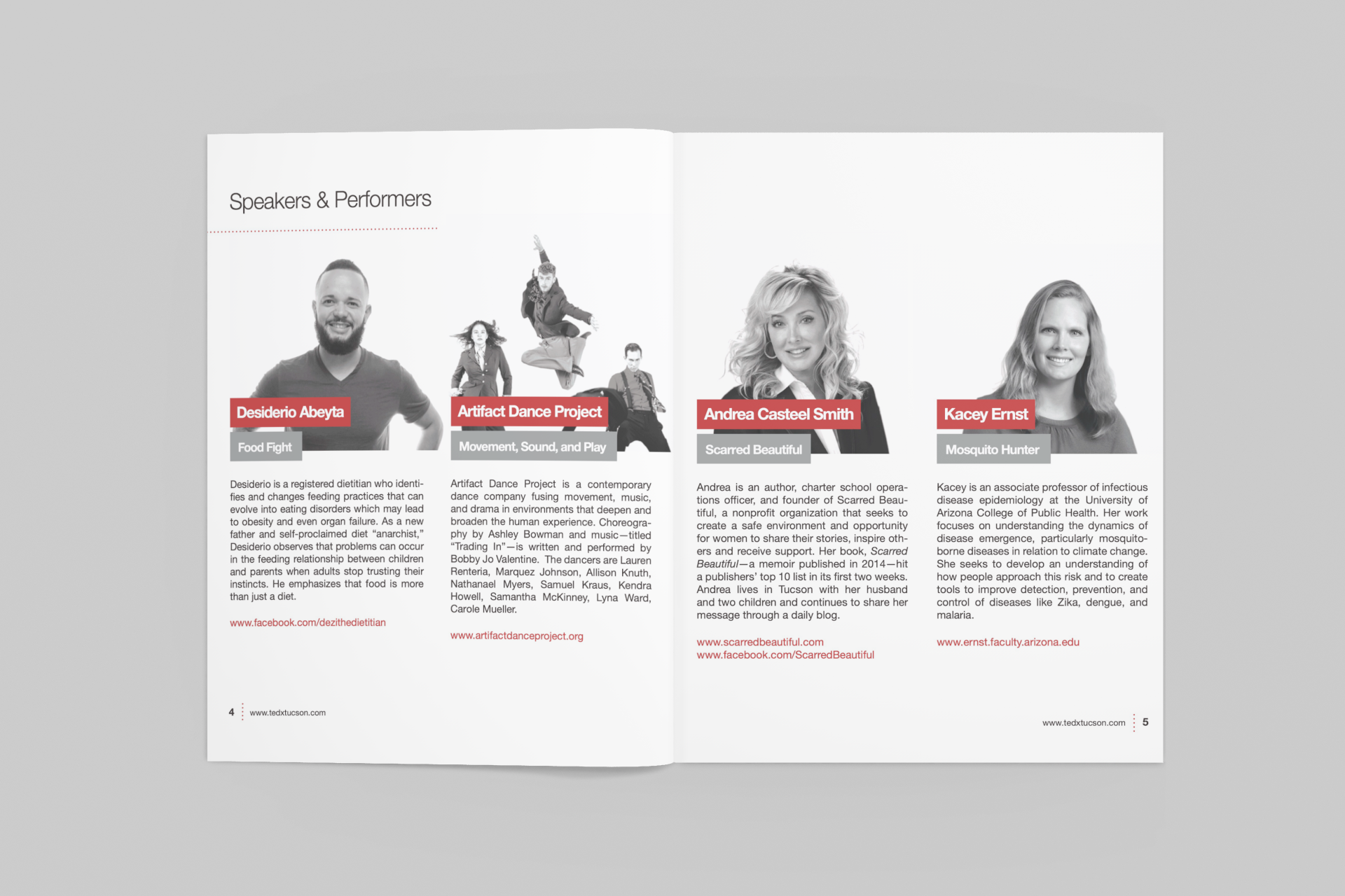 Tucson bulletin brochure booklet graphic design for TEDx Tucson's 2018 Annual Conference "Connect the Dots"