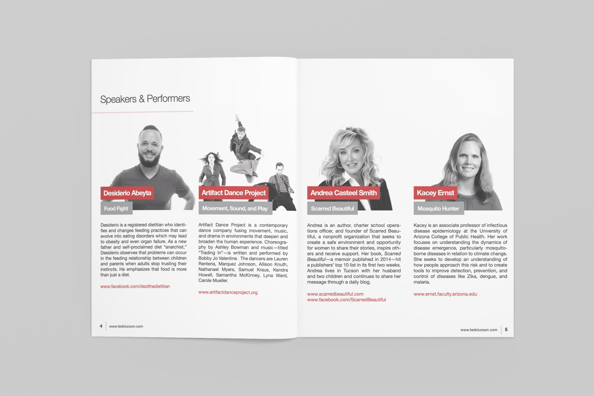 Tucson bulletin brochure booklet graphic design for TEDx Tucson's 2018 Annual Conference "Connect the Dots"