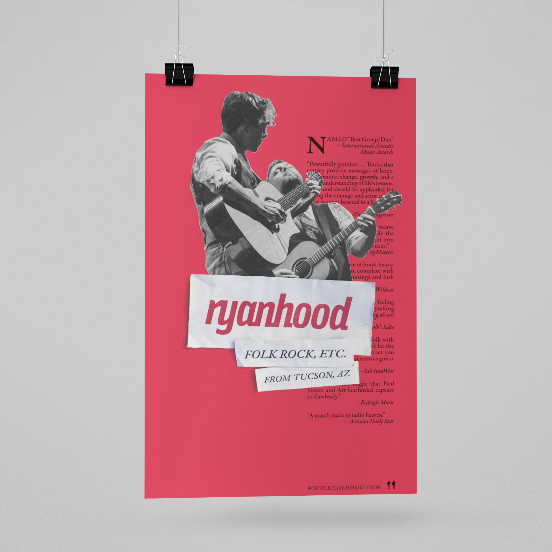 Tucson poster graphic design for the "Yearbook" tour poster for the Arizona band Ryanhood