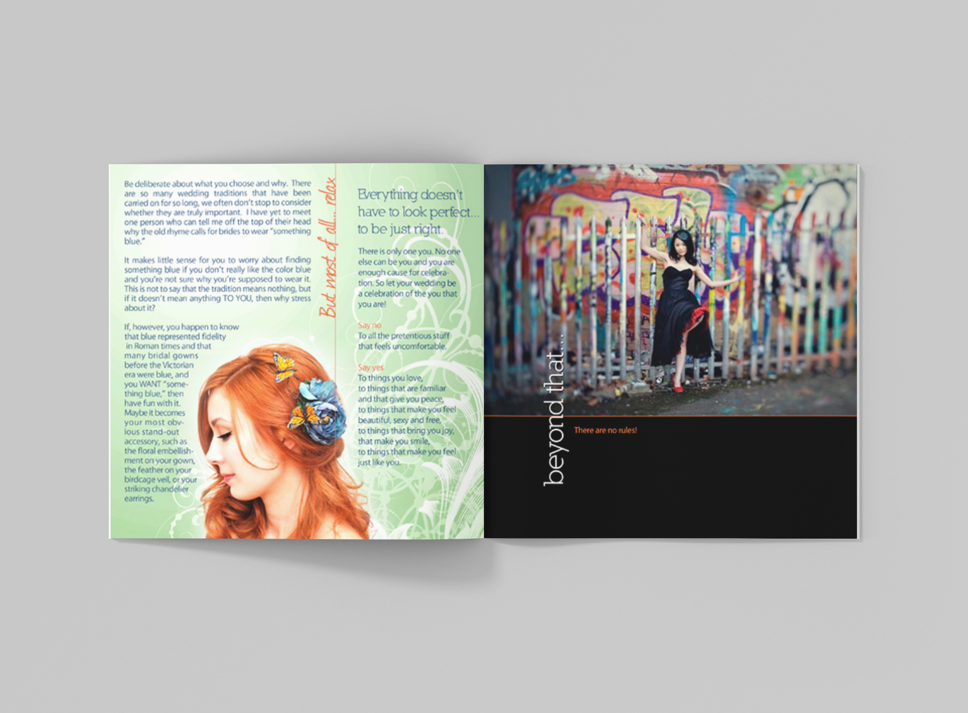 Tucson bulletin brochure booklet graphic design for Creative Wedding Solutions
