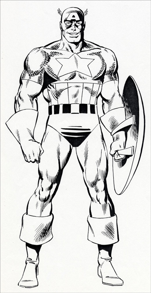 MARVEL UNIVERSE Vol. 1 No. 2, February, 1983, CAPTAIN AMERICA  b&w art, Mike Zeck (pencils), Joe Rubinstein (inks)