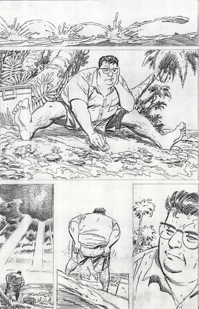 RETURN TO JURASSIC PARK 9, February, 1996. Pencil art by Mike Zeck 