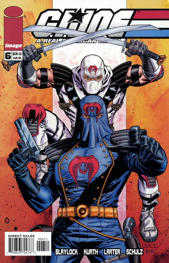 G.I.JOE 6, May, 2002 issue. COVER: Mike Zeck (pencils and inks) This cover marked my return to G.I.Joe covers some 15 years after my last cover for the Marvel series. *Note that Devil's Due was handling all editorial and packaging chores. They distributed through Image for the first couple of years. Hence, the Image logo on the covers.