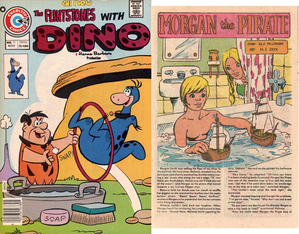 DINO, Vol 3 No 13, November, 1975. INTERIOR: Spot illustrations for a two page text story. Sample shown next to cover. Spot illo, Mike Zeck (pencils / inks)