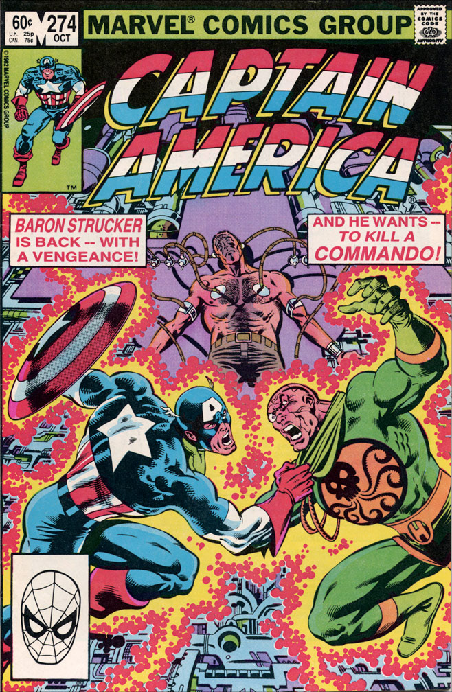 CAPTAIN AMERICA: Issue 274 October 1982 - COVER: Mike Zeck (pencils) John Beatty (inks) INTERIOR: Mike Zeck (pencils) John Beatty (inks)