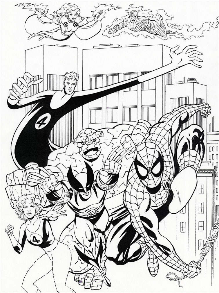 HOWARD JOHNSON HOTELS FUNPACK ART 1 of 4 (1996) Used for printed 'Kids Go HoJo' toy-filled plastic bags during a Marvel Characters promotion at the hotel chain. Art by Mike Zeck