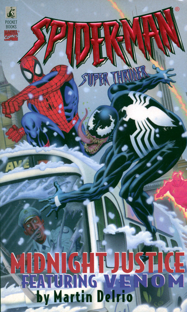 SPIDER-MAN SUPER THRILLER: MIDNIGHT JUSTICE, 1996, paperback Young Adult Novel. COVER: Mike Zeck (pencils) Phil Zimelman (airbrush painting)