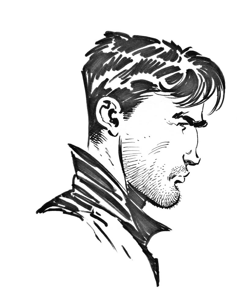 Mick Thorne sketch used as a title page illustration for the DAMNED TPB.