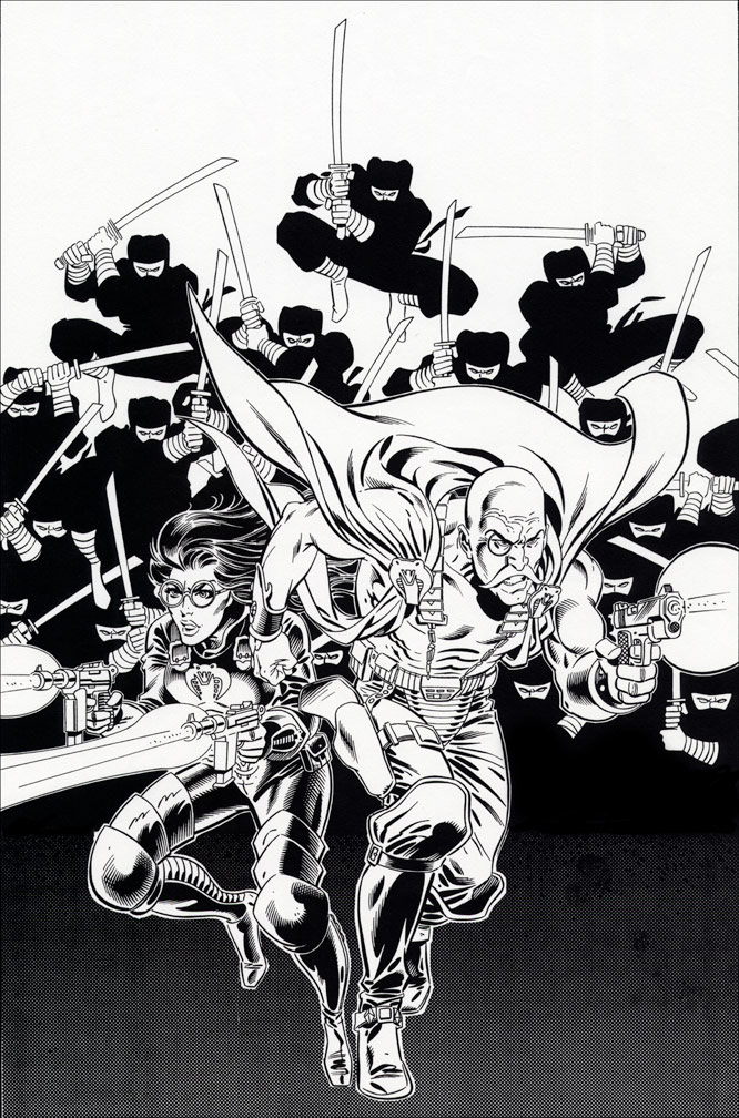 G. I. JOE: ANNUAL 3 - Black and white back cover art by Zeck (p) Beatty (i)