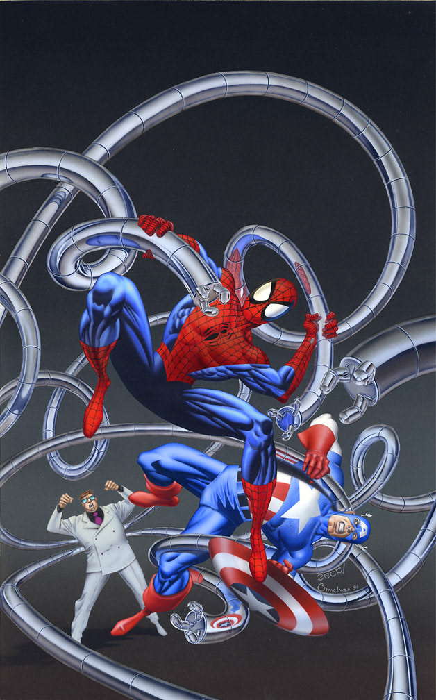 SPIDER-MAN SUPER THRILLER: GLOBAL WAR, 1997. Cover art by Mike Zeck (pencils) Phil Zimelman (airbrush painting)