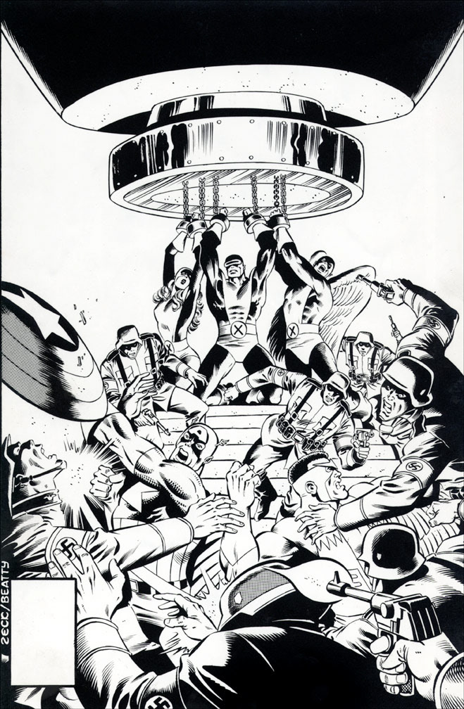 CAPTAIN AMERICA: Issue 264 - Black and white cover art by Zeck (p) Beatty (i)