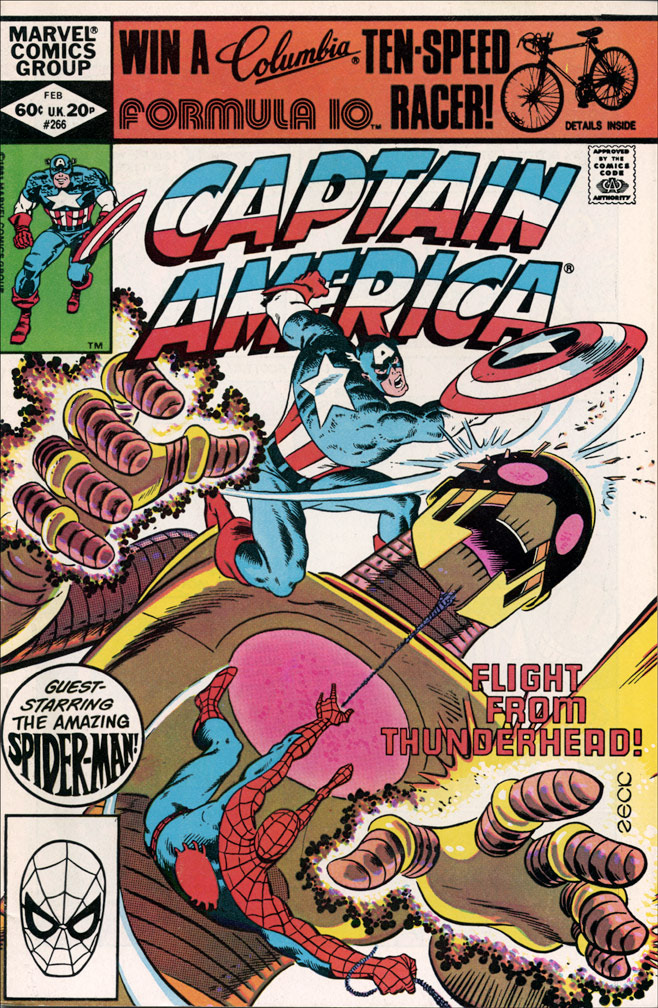 CAPTAIN AMERICA: Issue 266 February 1982 - COVER: Mike Zeck (pencils, inks) INTERIOR: Mike Zeck (pencils) John Beatty (inks)