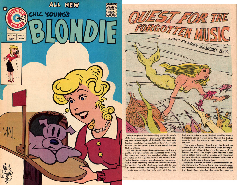 BLONDIE, Vol 8 No 215, September, 1975. INTERIOR: Spot illustrations for a two page text story. Sample shown next to cover. Spot illo, Mike Zeck (pencils / inks)