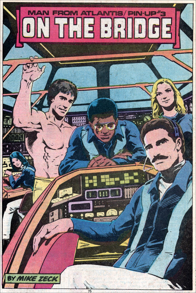 MAN FROM ATLANTIS, pinup page for the premiere issue. Mike Zeck (pencils / inks)