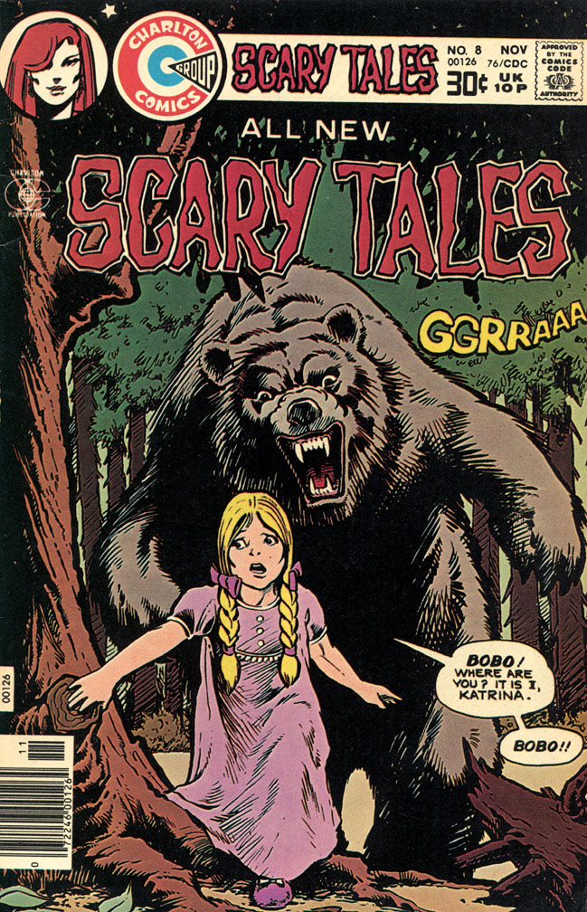 SCARY TALES, Vol 2 No 8, November, 1976. COVER: Mike Zeck (pencils / inks) INTERIOR: 8-page story, Mike Zeck (pencils / inks/ lettering) The cover is actually the splash page of my interior story which the editors decided to use as cover art as well.