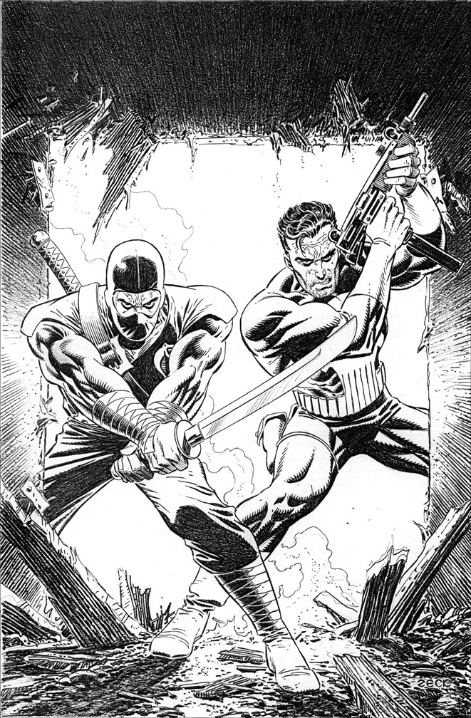 Cover Recreation: G. I. Joe issue 46. Punisher replaces Snake Eyes for this version.