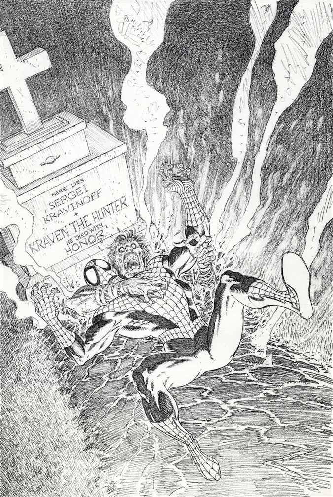 SPIDER-MAN: SOUL OF THE HUNTER, 1992. Cover pencils by Mike Zeck