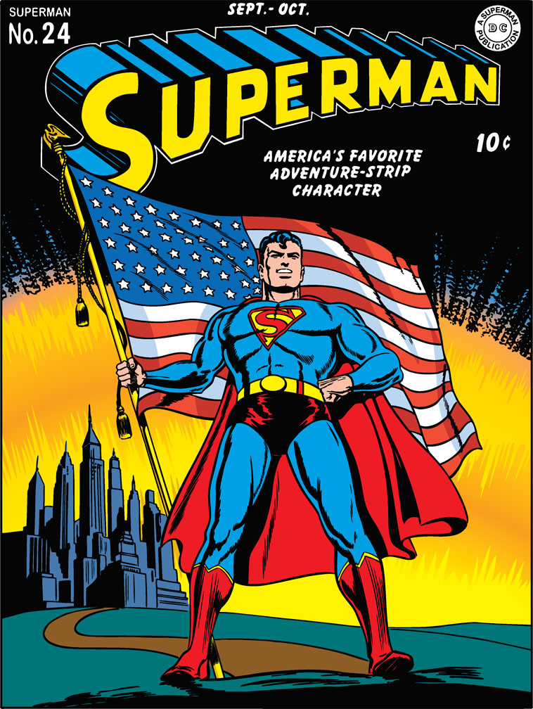 DC75 vector cover recreation: SUPERMAN 24, September, 1943 issue.