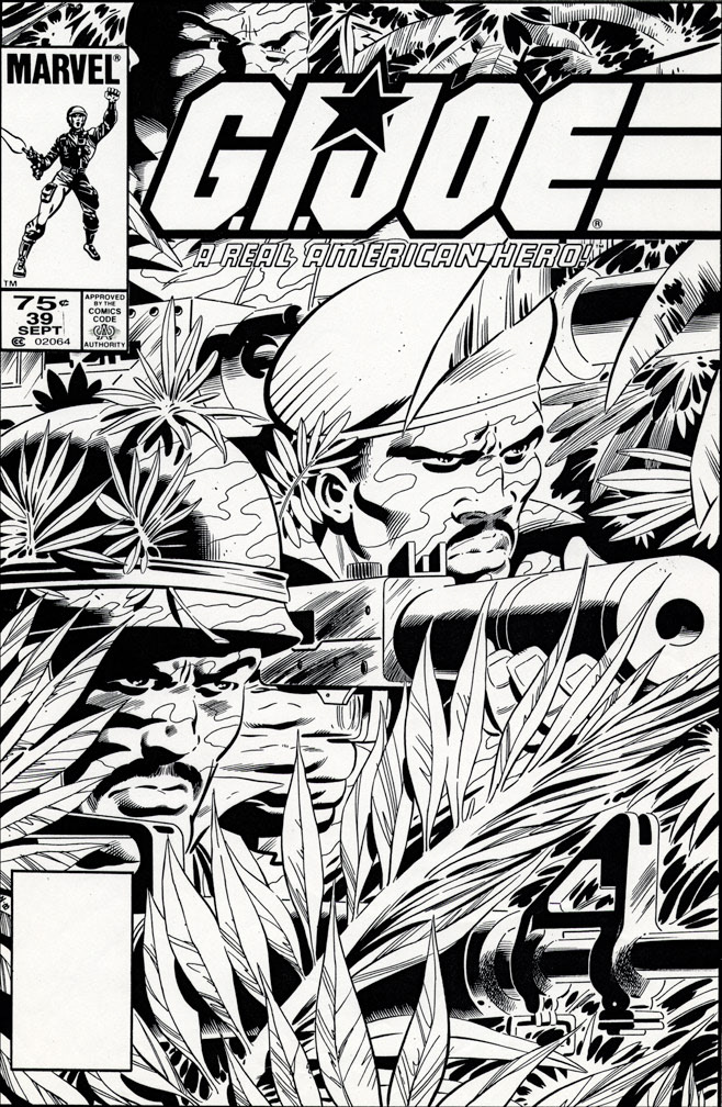 G. I. JOE: issue 39 - Black and white cover art by Zeck (p) Beatty (i)