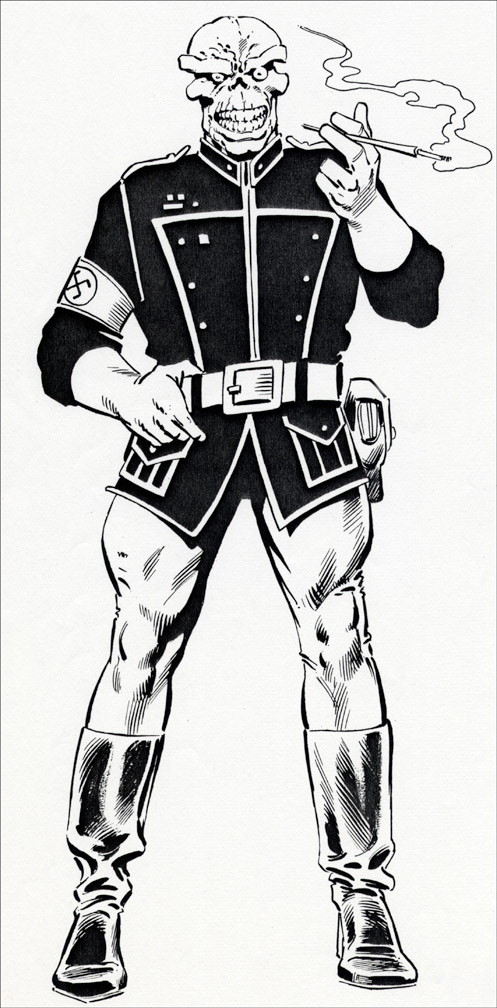 MARVEL UNIVERSE Vol. 1 No. 9, September, 1983, RED SKULL b&w art, Mike Zeck (pencils), Joe Rubinstein (inks)