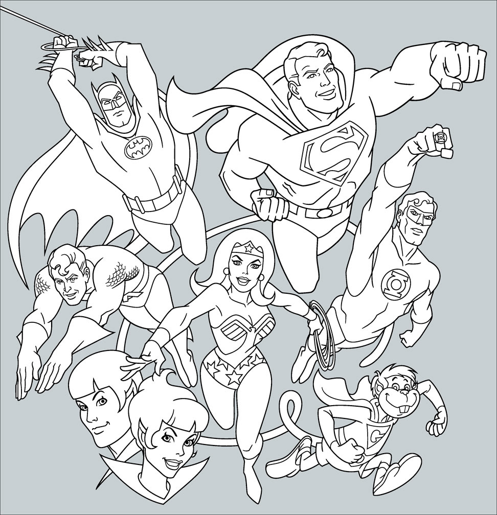Vector inks for Super Friends.