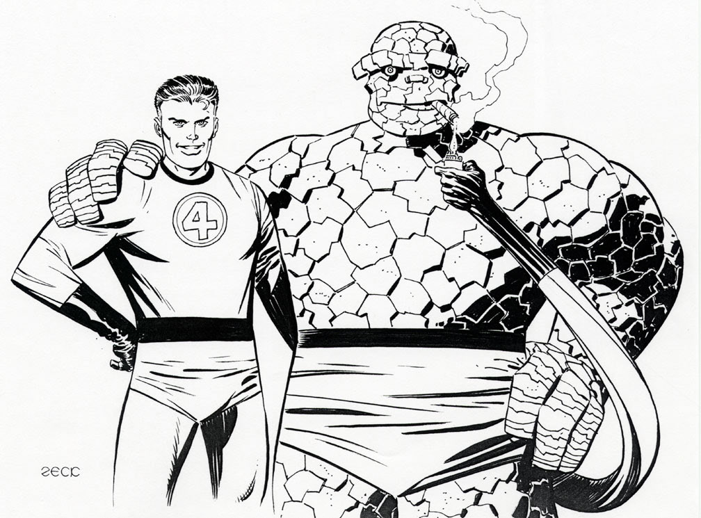 Mr. Fantastic and the Thing commission sketch.