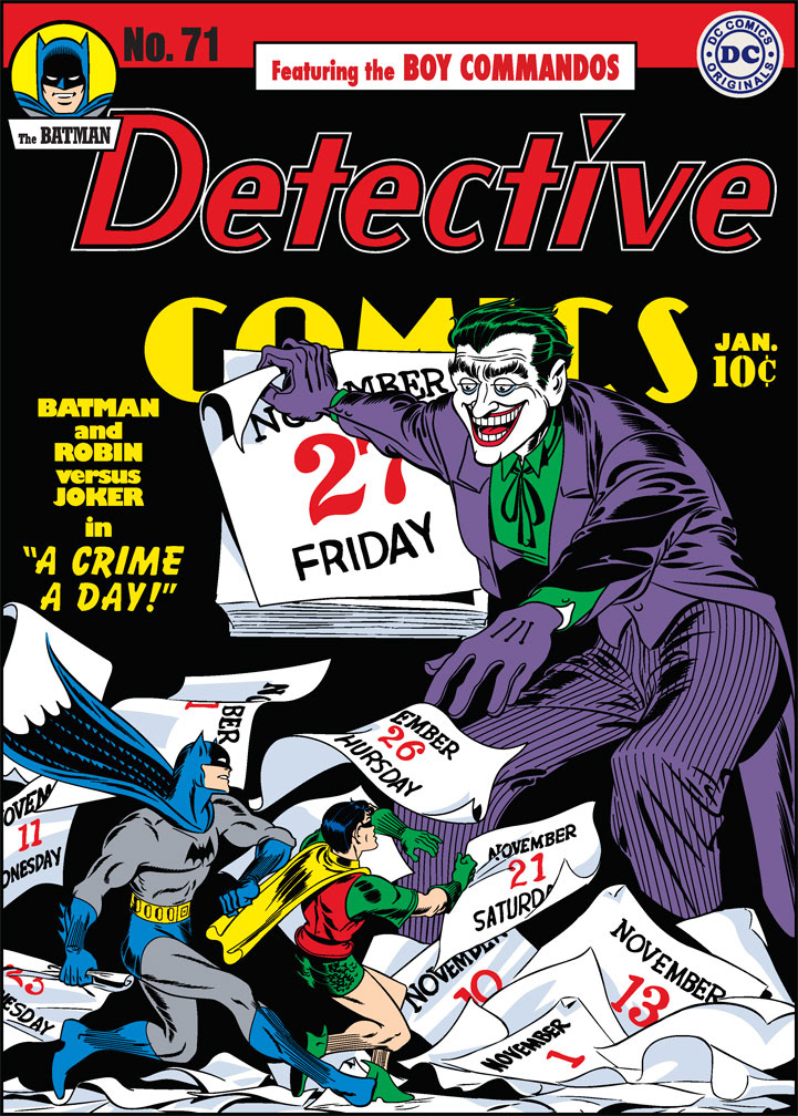 DC75 vector cover recreation: DETECTIVE COMICS 71, January, 1943 issue.