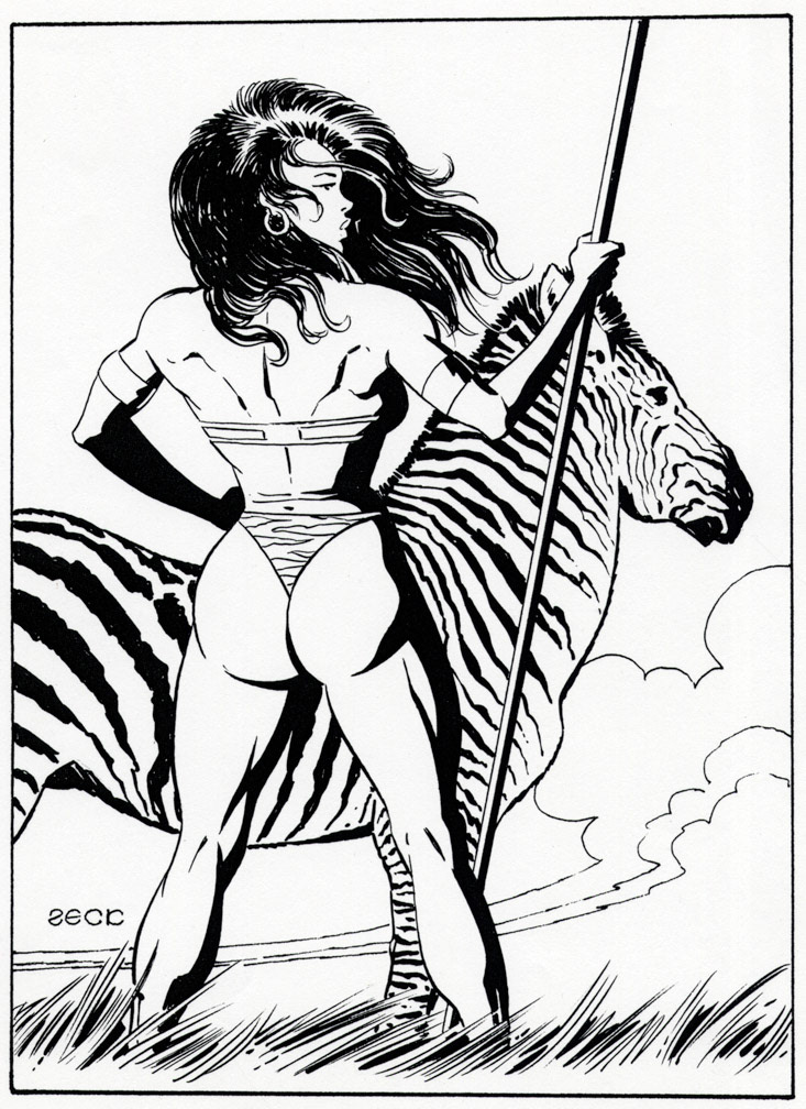 Commission for a trading card set featuring AC Comics characters.