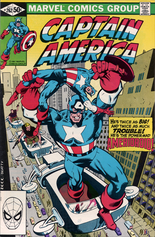 CAPTAIN AMERICA: Issue 262 October 1981 - COVER: Mike Zeck (pencils) John Beatty (inks) INTERIOR: Mike Zeck (pencils) Quickdraw Studios (inks)