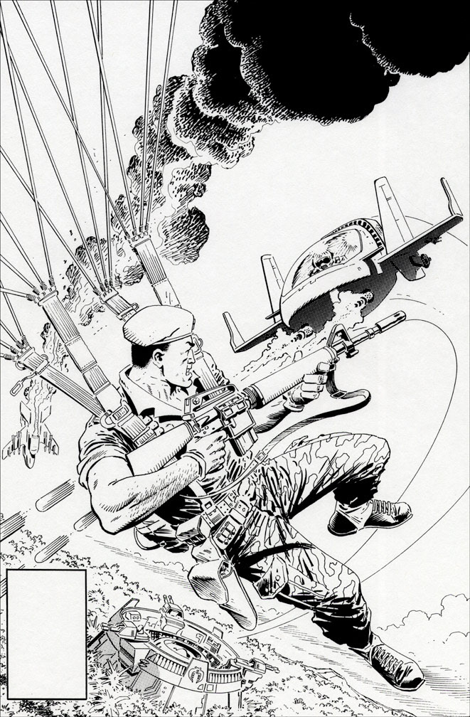 G. I. JOE: issue 54 Black and white cover art by Zeck