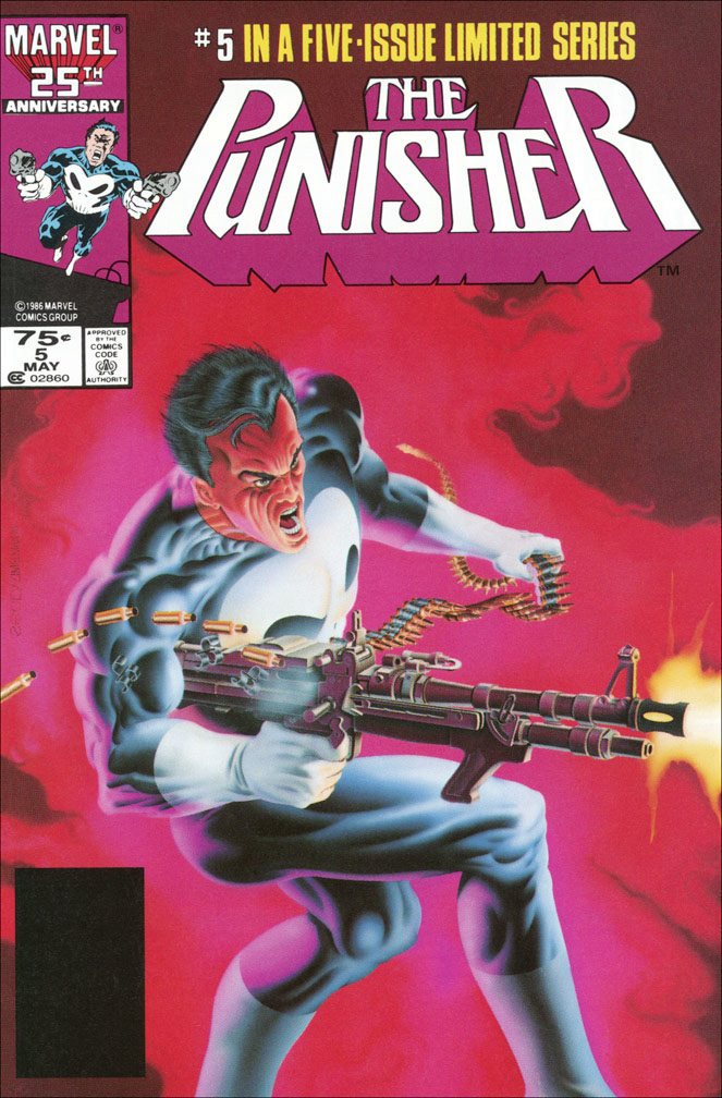 THE PUNISHER, Vol. 1 Number 5 May 1986 issue. INTERIOR: Mike Vosburg (pencils), John Beatty (inks) COVER by Mike Zeck and Phil Zimelman