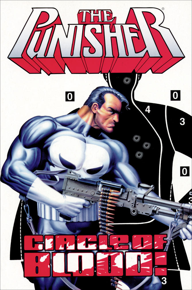 THE PUNISHER Trade Paperback Edition, 2001. A second collected edition of the 5-issue Punisher Limited Series. COVER is a Marvel collage using part of the Punisher grafitti poster art and part of the Punisher 3 cover art by Mike Zeck and Phil Zimelman
