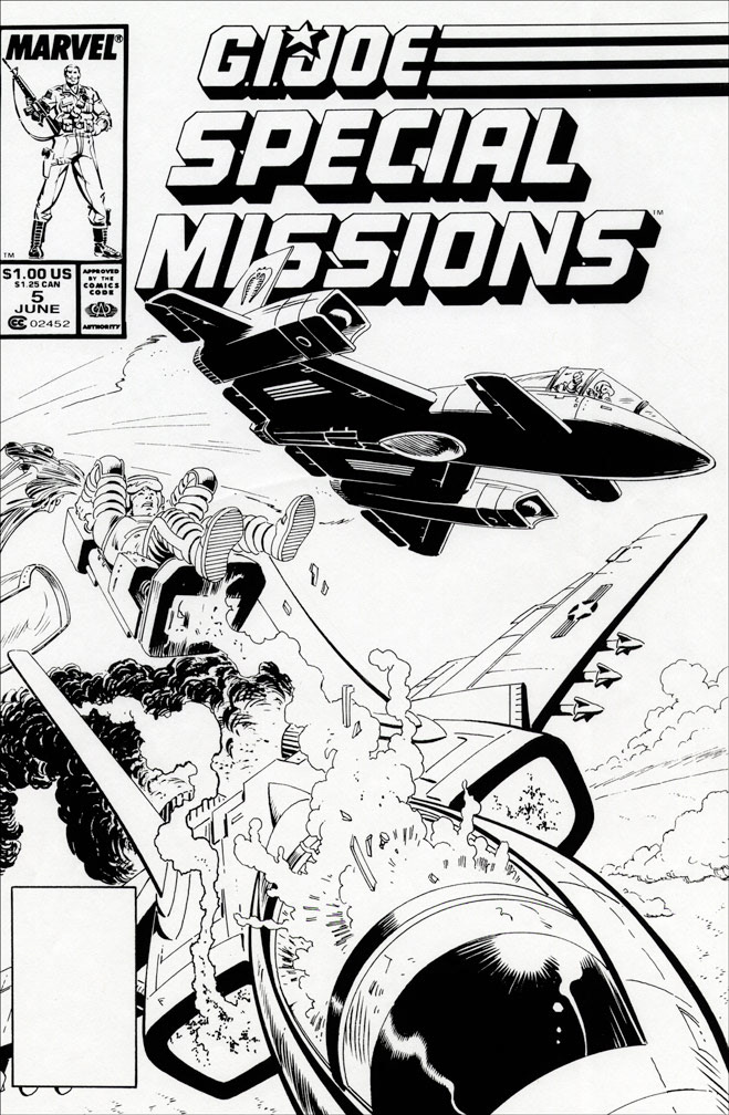 G. I. JOE SPECIAL MISSIONS: issue 7 - Black and white cover art by Zeck